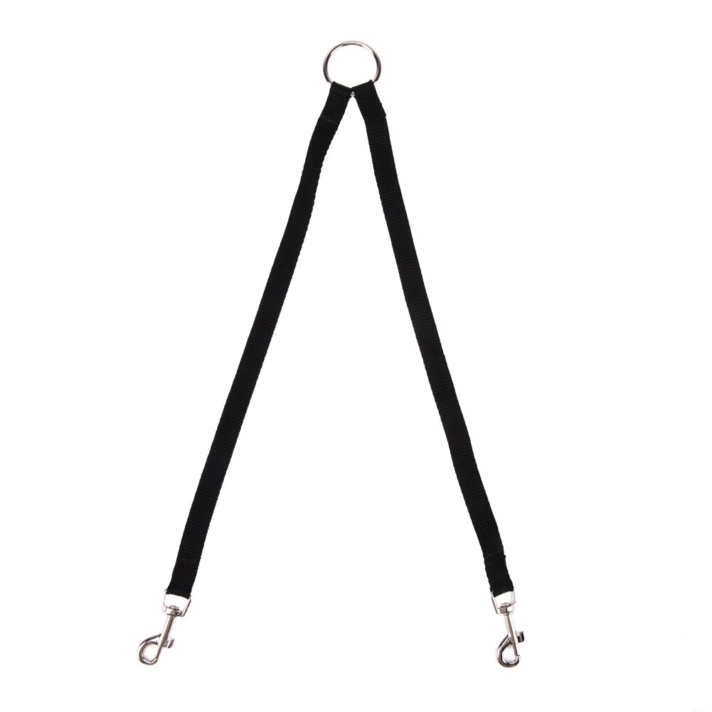 Nylon Dubbele Dual Twee Huisdieren Honden Leash 2 Way Koppeling Lopen Ketting: Black