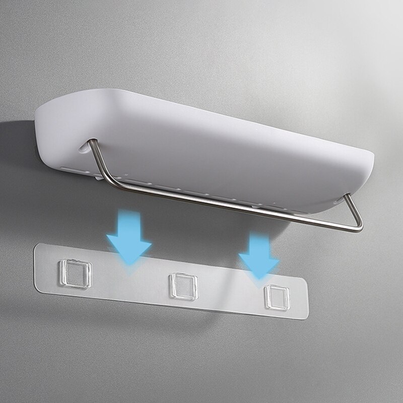 Badkamerplank, douchewand, shampoorek, keukenorganizer, opbergdoos met handdoekhouder, geen boren nodig, badkameraccessoireset