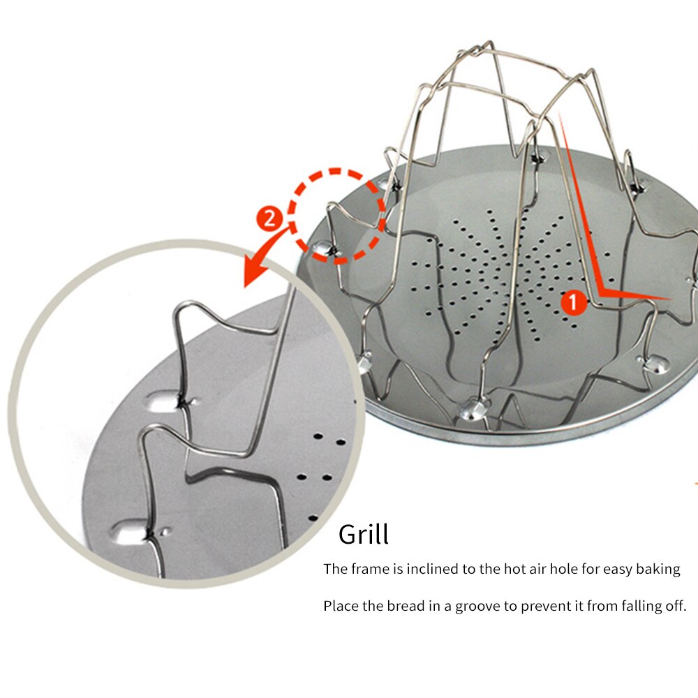 Toaster Rack Simple Portable Stainless Steel Toast Rack Outdoor Camping Toaster Folding Portable Grill Multi-Purpose Stove Grill