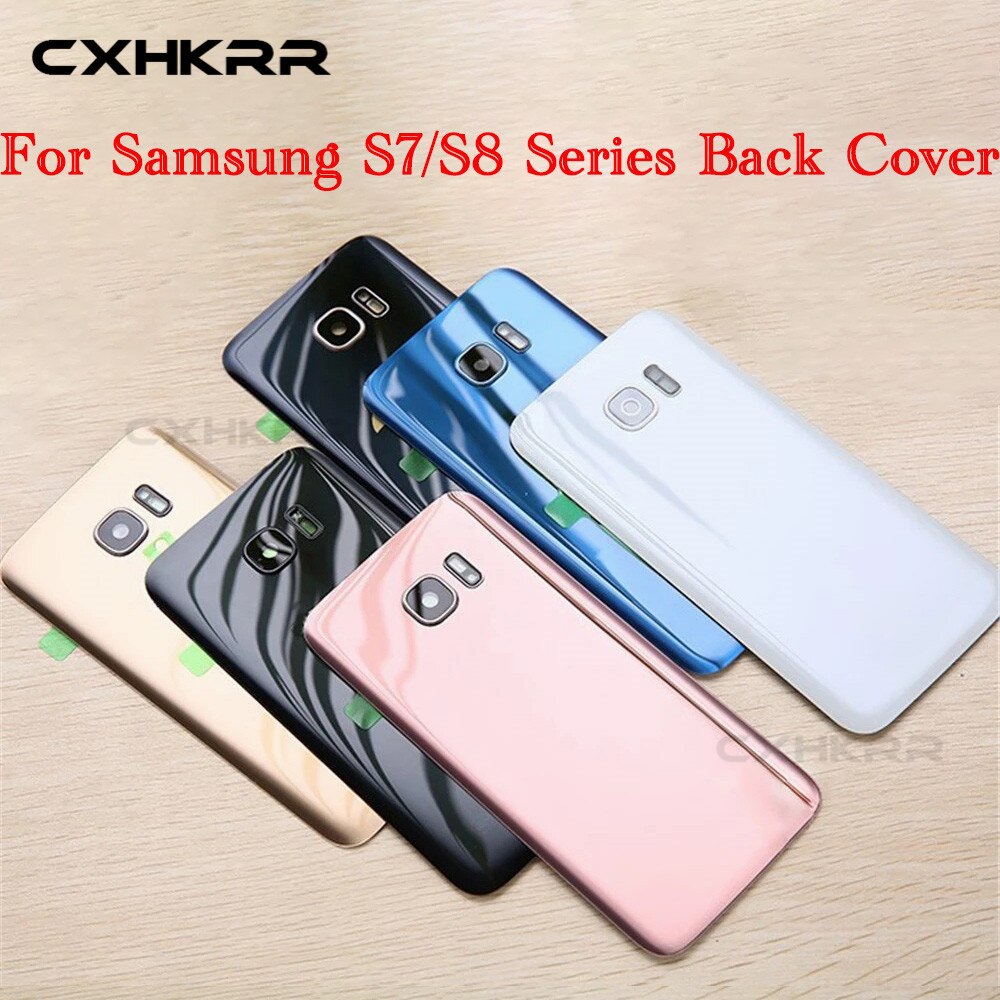 Voor Samsung S7 S7Edge S7 S8 S8 + Batterij Back Cover Deur Behuizing Vervanging Reparatie Onderdelen + Camera Lens