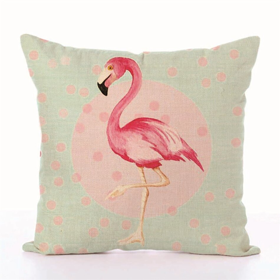 Flamingo serie pute uten indre tegneserie søt rosa europeisk stil linmateriale dekorativt sete bilstol
