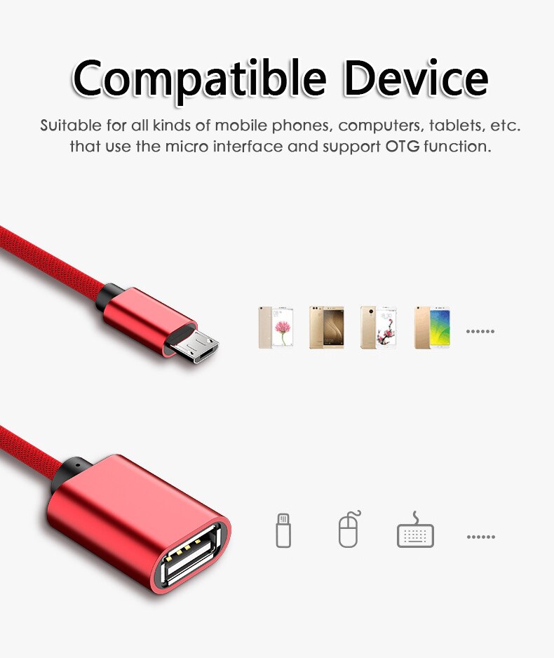 Type-C/Micro USB Male To OTG Adapter Cable USB OTG Adapter Cable USB Female To Micro USB Male Converter Otg Adapter Cable