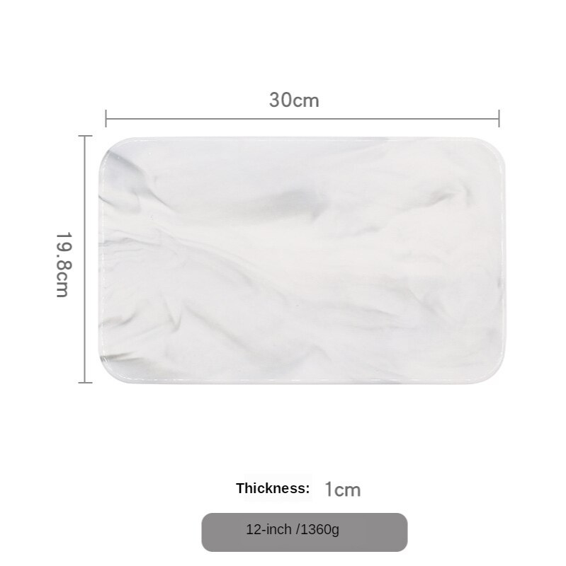 Nordic Minimalist Marble Ceramic Tray Rectangular Plate Plate Cake Sushi Plate Western Bread Flat Plate.: Gray 12 Inches