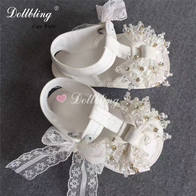 Vitage Palace-zapatos de verano con perlas de encaje para bebés, calzado de costura para bebés, bautizo, Bella, novia, hecho a mano, con volantes