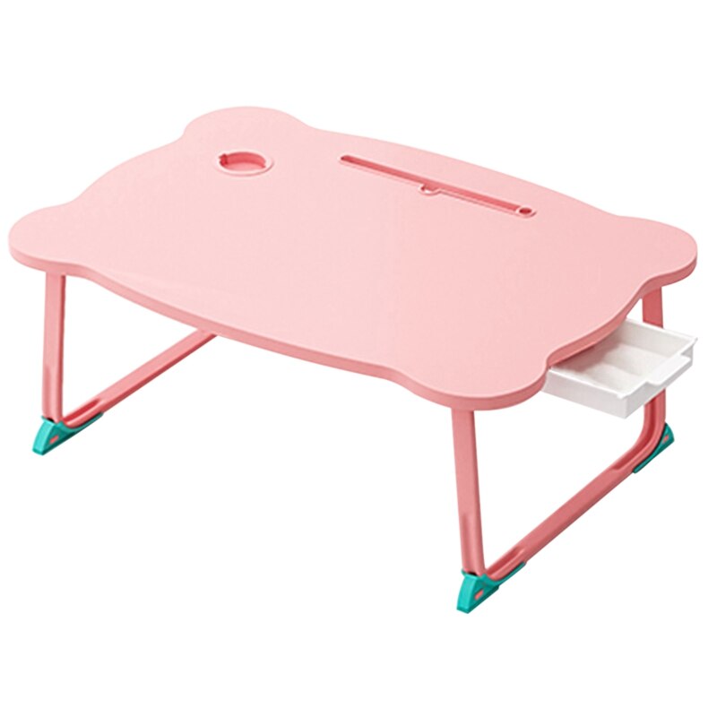 Multifunctional Folding Notebook Computer Stand Study Desk Computer Desk Sofa Bed Tea Table: Pink
