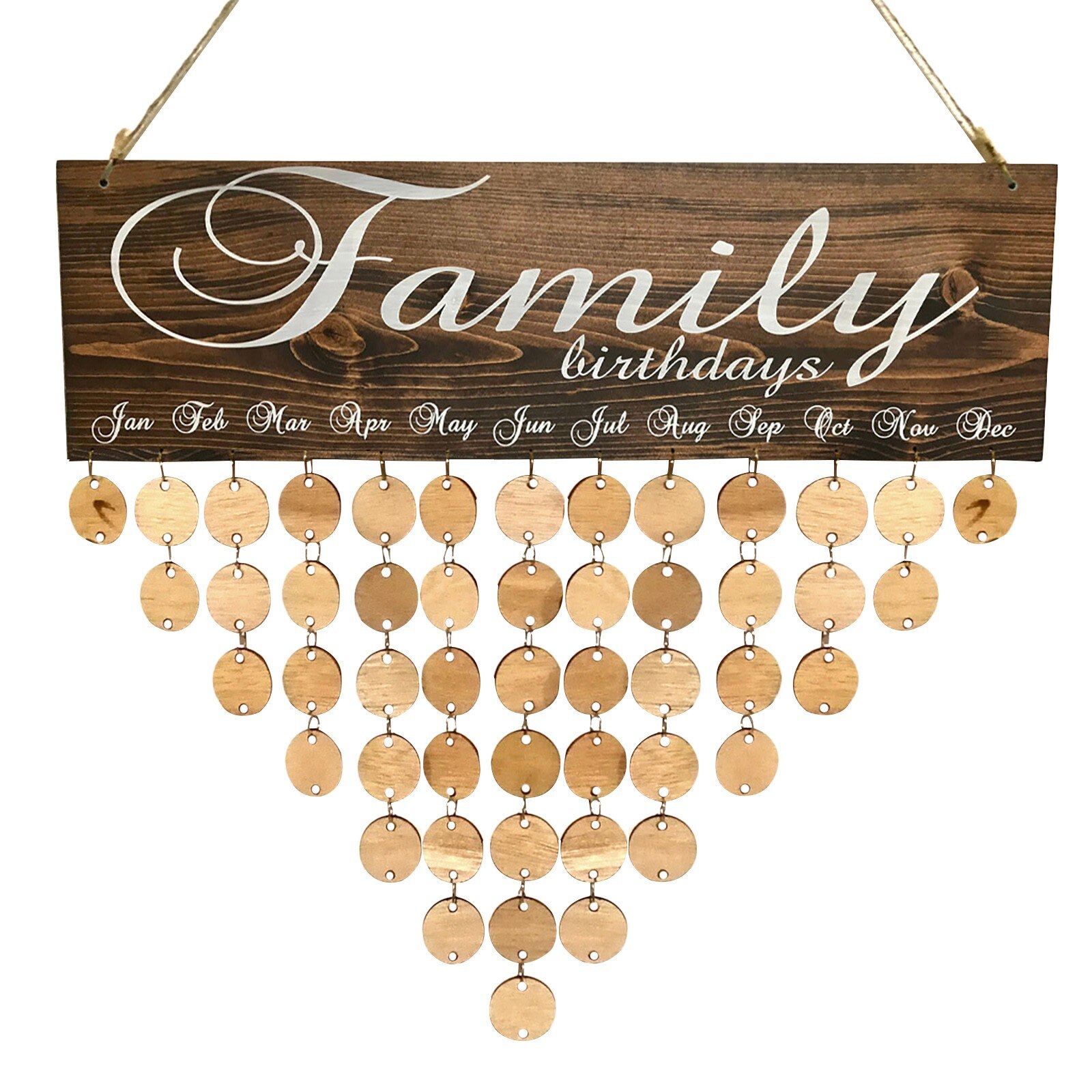 Wooden Family Decor Birthday Reminder Calendar Board