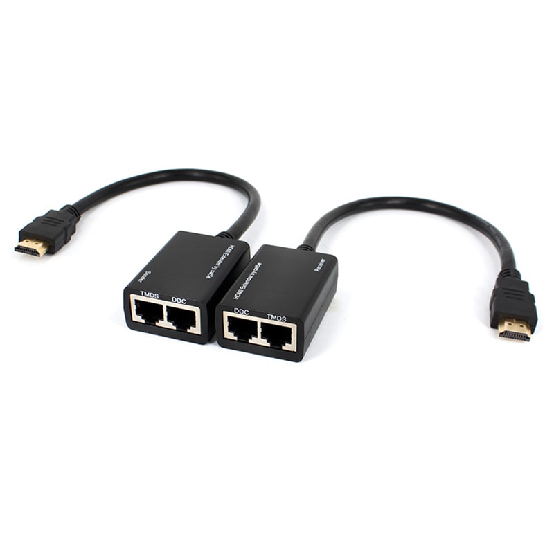 1 Paar Hdmi Over RJ45 CAT5e CAT6 Utp Lan Ethernet Extender Repeater 1080P Fhd 3D 100ft(30M) verlengsnoer Voor PS3 Dvd Hdtv