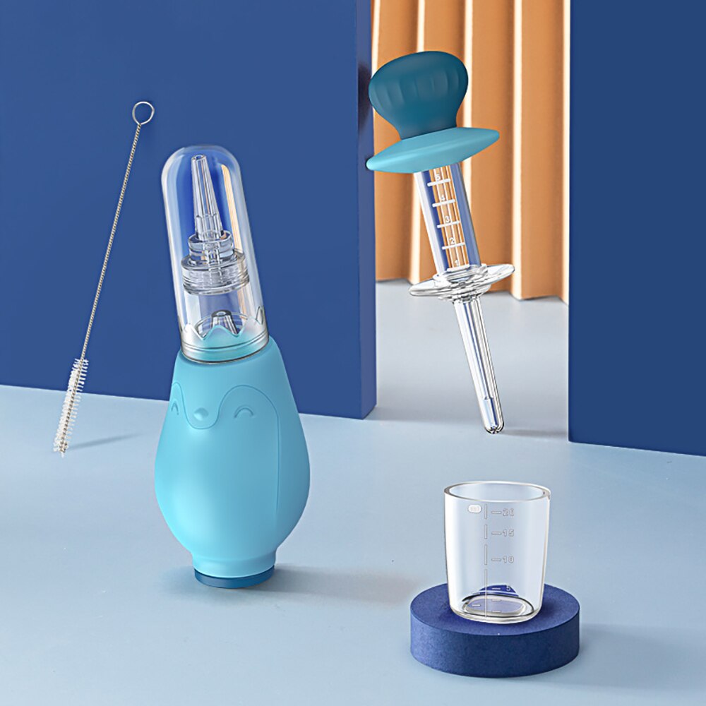 4Pcs Gezondheidszorg Essentials Set Baby Caring Kit Geneeskunde Feeder Nasale Baby Home Baby Care Aanzuiger Stro Borstel Meet Cup