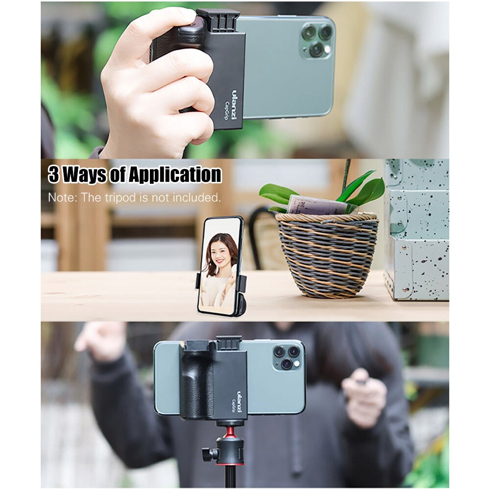 Photographie Ulanzi CapGrip 3 en 1 téléphone Selfie Booster poignée poignée Anti-secousse télécommande + poignée en polyuréthane pour Mobile pour Smartphones
