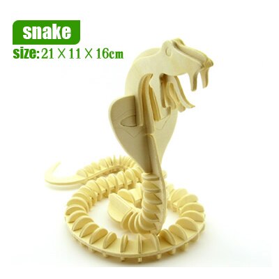 Dinosaurier puzzle tiere holz spielzeug dreidimensionale modell montiert puzzle spielzeug DIY für baby kinder pädagogisches 3D puzzles: Snake