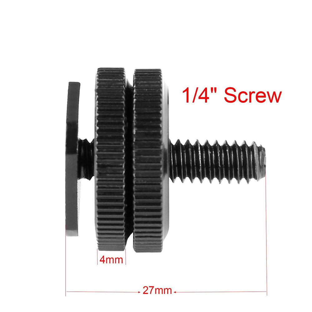 Camera 1/4 "-20 Flash Shoe Mount Adapter w/Dubbele Noten Statief Schroef Converter voor DSLR camera Rig Monitor LED Video Licht