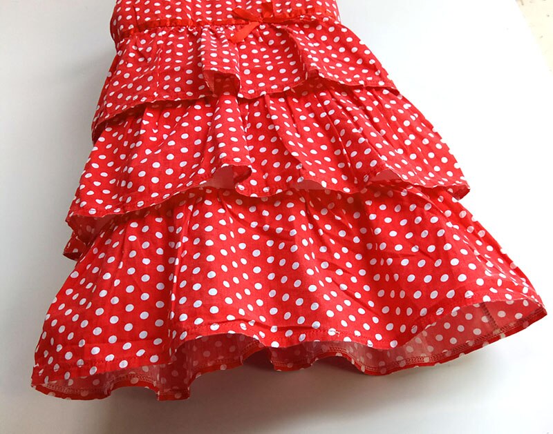 Abito estivo per bambina abito in cotone con scollo a v a pois New Fashion Kids Birthday Party Cake Dress abito da spiaggia per 2-7 anni