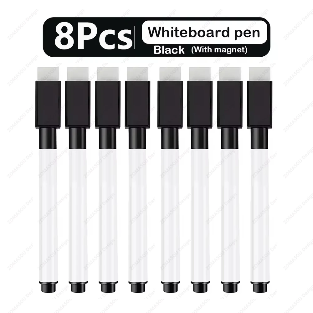 1-48Pcs Magnetic Erasable Whiteboard Pen Color Options Numbering Stationery Office Teaching Supplies for Blackboard Student Note: light yellow