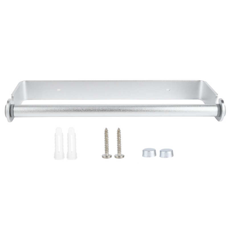 Wall Mounted Kitchen Plastic Wrap Film Paper Towel Rack Paper Roll Dispenser Holder: White