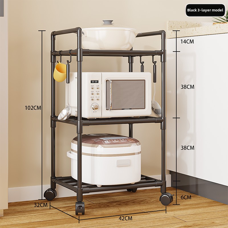 Household Microwave Stove Shelf Multi-Layer Kitchen Rack Multi Scene Bathroom Living Room Shelf Pantry Closet Kitchen Organizer