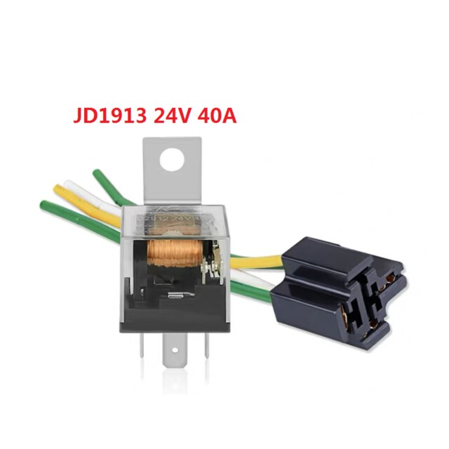 12/24V 40A Electric Horn Relay Wiring Harness Kit 5M Wire Waterproof For Grille Mount Blast Tone Horns motorcycle horn Wire: JD1913 24V 40A