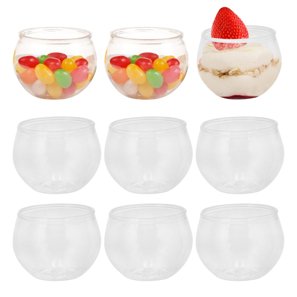 12 Stuks 75 Eenvoudige Cupcake Cups Dessert Cups Herbruikbare Drink Cups (Transparant)