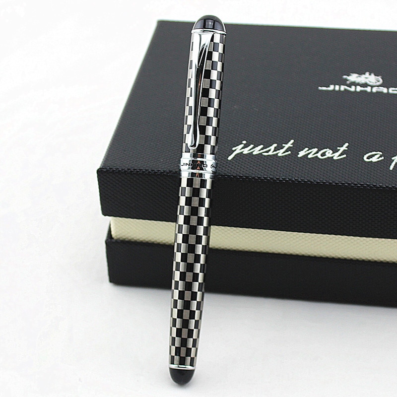 JINHAO 750 Stift Geschäft Schreiben Liefert Grau 0,7mm Feder Gel Stift Schach boad Rolle Ball Kuli luxus Schreiben tinte schwarz Nachfüllung