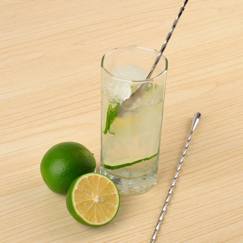 304 barskedar i rostfritt stål med långt handtag blandningssked bar visp drink cocktail mixer sked cocktail visp i rostfritt stål