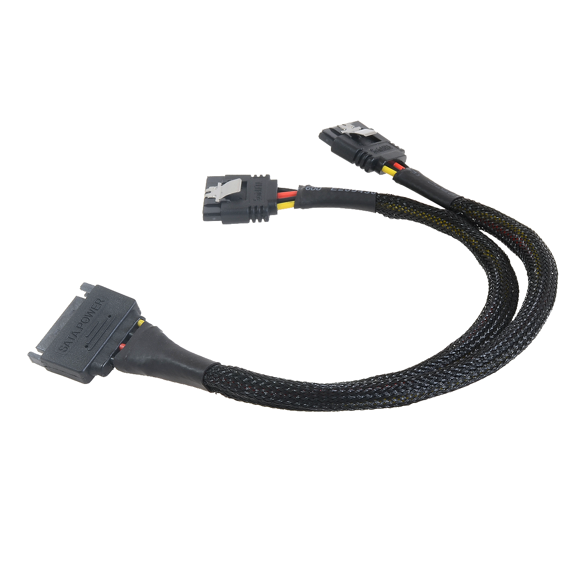 30CM SATA 15Pin Male to Female Power Extension Cable 1 to 2 HDD SSD Power Supply Cable SATA Power Cable for PC