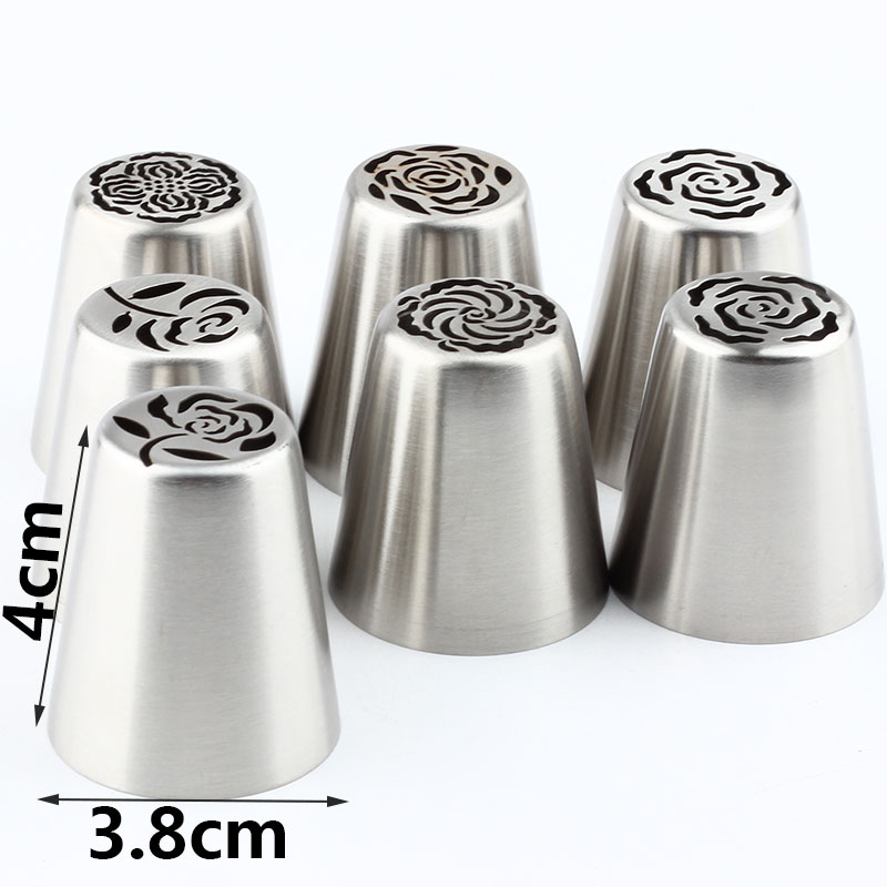 7Pcs Russian Pastry Tips Rose Icing Cream Cake Pin... – Vicedeal