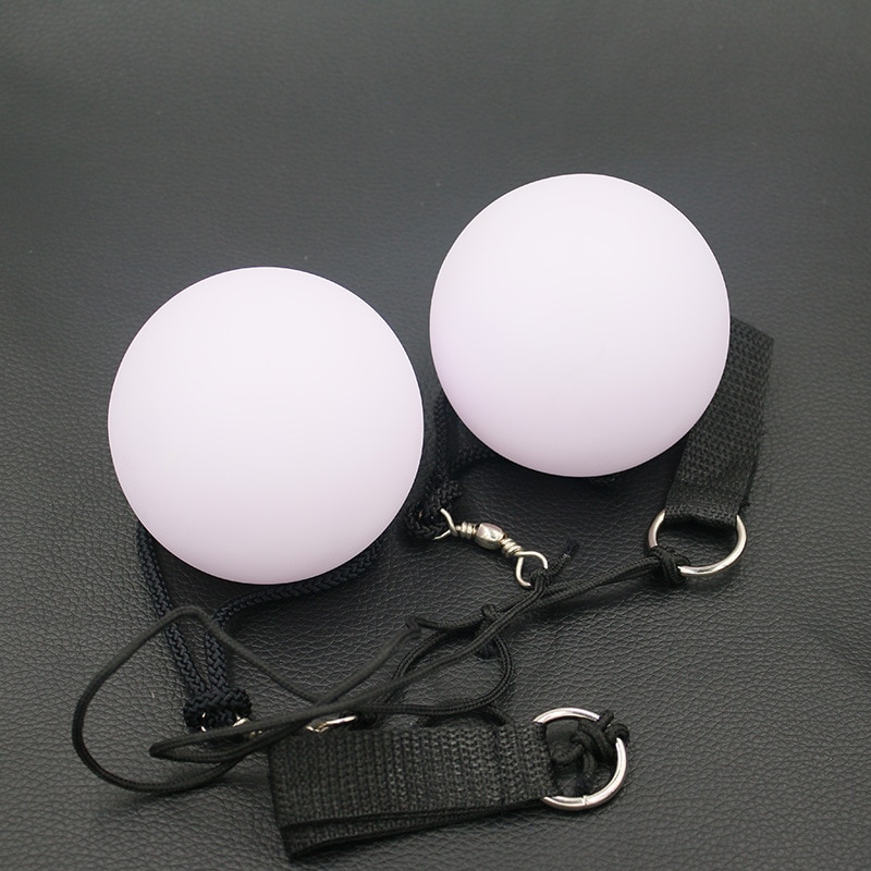2 stuks = 1 paar buikdans ballen RGB glow LED POI gegooid ballen voor buikdans hand rekwisieten podium prestaties accessoires: Default Title