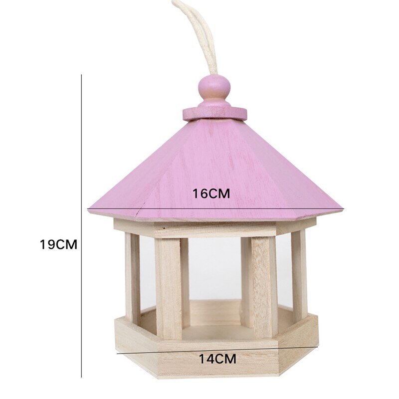 Image showcasing Wooden Bird Nest Hanging House Natural Wooden Cage... – Grandado