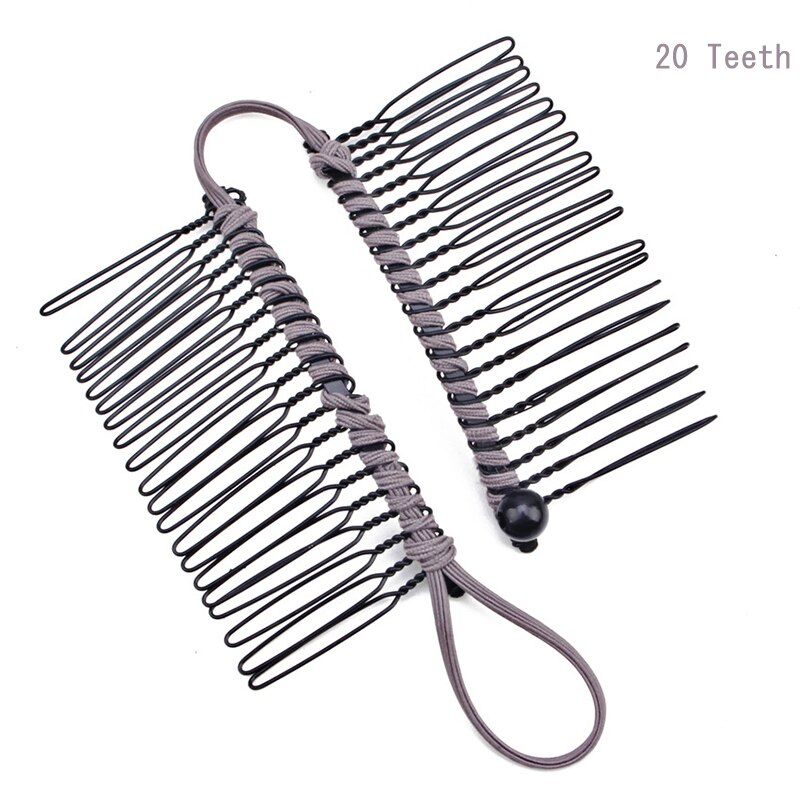 Pince banane pour cheveux épais, naturels, bouclés, Vintage, extensible, multi-styles, peigne, accessoires pour cheveux: 20 Deep Grey