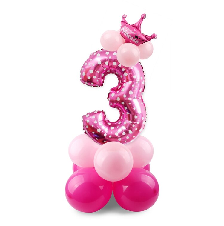 PATIMATE Birthday Crown Hats 1st 2nd 3rd Birthday Party Decoration Princess Crown Baby Kid Cap One Year Birthday Decoration: pink 3