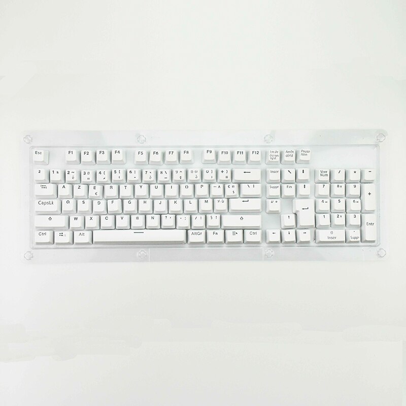 French Keycaps For Mechanical Keyboard Compatible With MX Switches Double Shot Support Led Lighting FrançAis Keycaps AZERTY: White (Blister Pack)