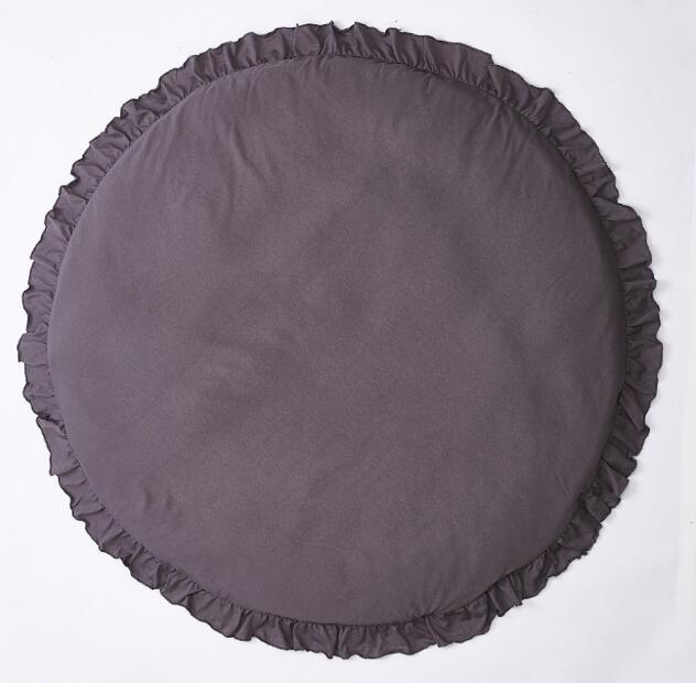 Manta de bebé redonda para niños alfombra de juego Cobertor para niñas alfombra de juego para niños alfombra de suelo esteras decoración de habitación para Niños Accesorios de fotografía: dark gray