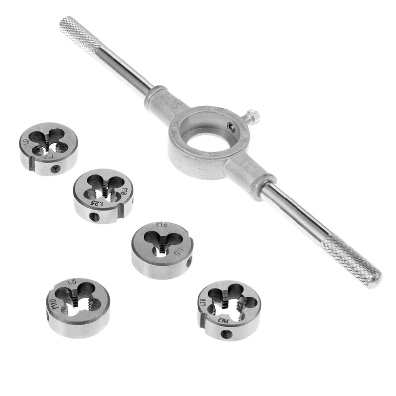6PCS/Set Metric Die Wrench Kit Thread Processing Threading Tapping Hand Tool