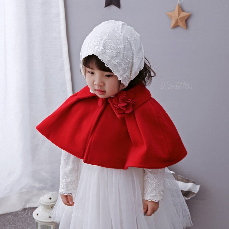 Rød baby overtøj cardigan sweater 1 år fødselsdag baby piger cape tøj til 6/12/24 måneder abc 175001