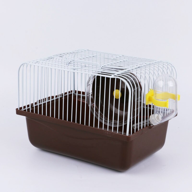 Pet bur hamster hytte med gjennomsiktig takvindu dobbeltlags hus for hamster golden hamster pet: Kaffe -2