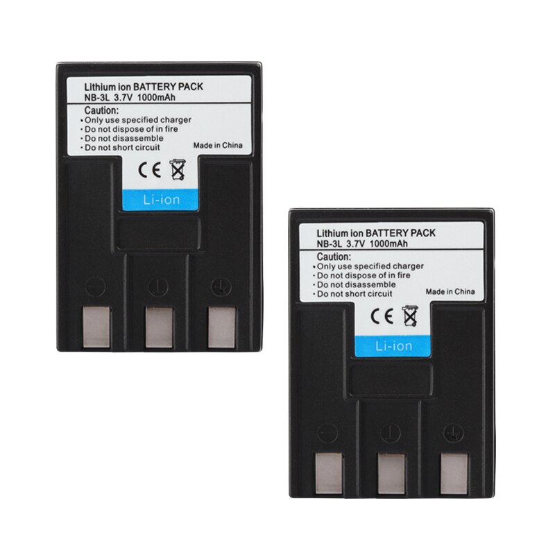 Nb -3l nb3l nb 3l kamera batteri for canon ixus iis  sd110 ixy  i2 i5 s700 750 700 is iis  sd20 pc1060 pc1114 110.1000 mah batterier: 2 batterier