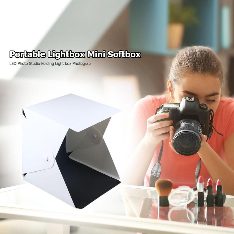 ALLOYSEED Draagbare LED Fotografie Studio Lightbox 20x20x20cm Mini Foto Softbox voor DSLR Camera Foto Video accessoires