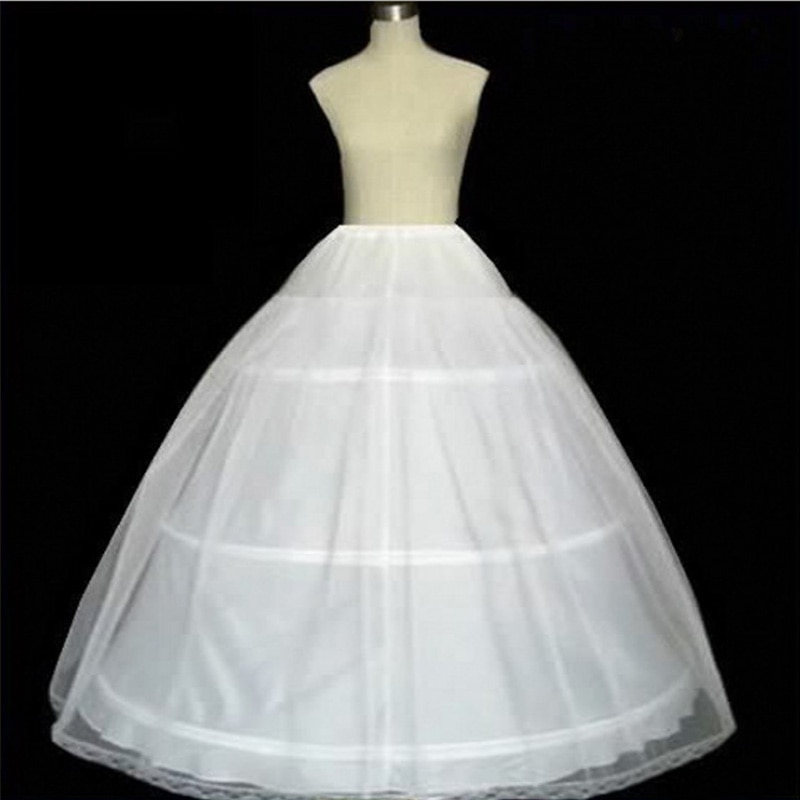 Vestido de baile de 3 aros, enaguas de crinolina completas de hueso para vestido de boda, falda, vestido para quinceañeras