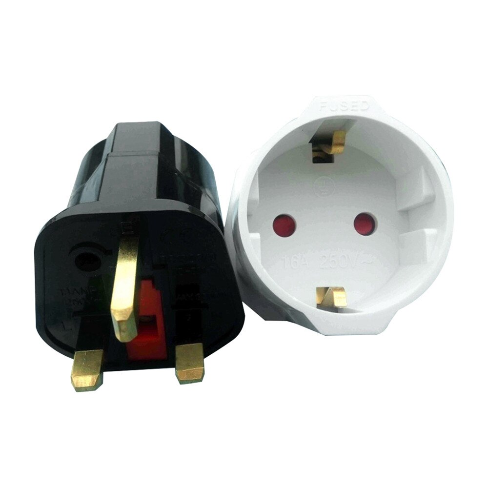 EU Euro 2 Pin to UK 3 Pin Plug AC Universal Adapter Travel Converter European JL.19