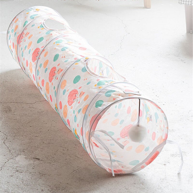 Cat Toys Funny Cat Striped/Flower Print Cat Tunnel Foldable Cat Tube Kitty Training Toys Cat Accessories Pet Supplies: Flower Print