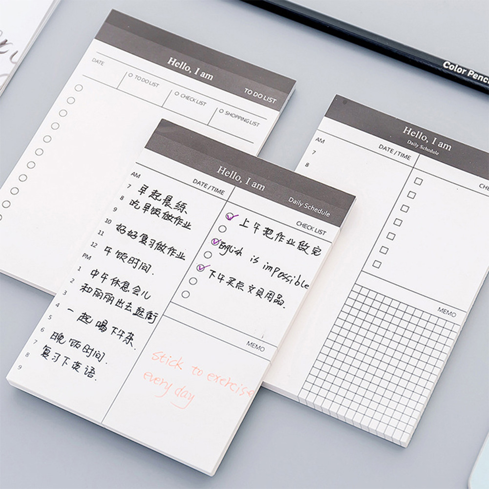 2 stuks kleine papieren memoblokjes dagelijkse planner checklist voor op het bureau schoolbenodigdheden kantoorbenodigdheden