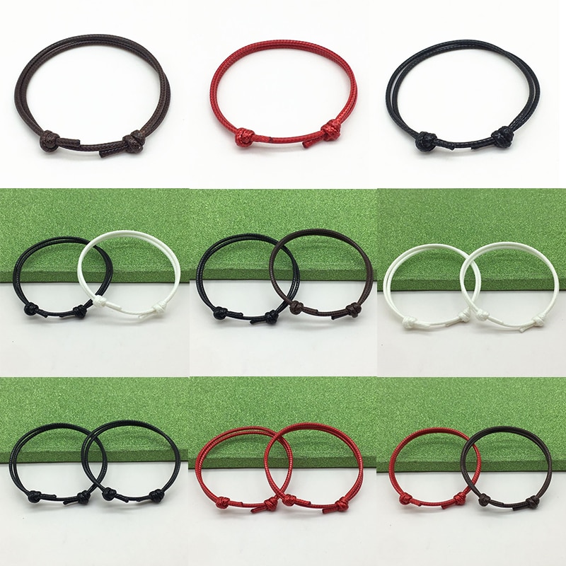 Tornozeleiras artesanais simples de 2 tamanhos, corda ajustável, tornozeleiras da sorte, pulseira de joias para mulheres e homens, corrente de tornozeleiras de casal, imperdível