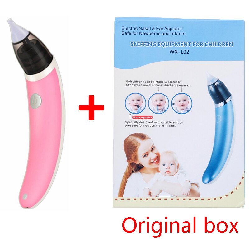 Wiederaufladbare Elektrische Baby nasen sauger Baby neugeborenen sauber hoch rotz Kleinkind elektrische nase hygienische staubsauger: Rosa mit a Kasten