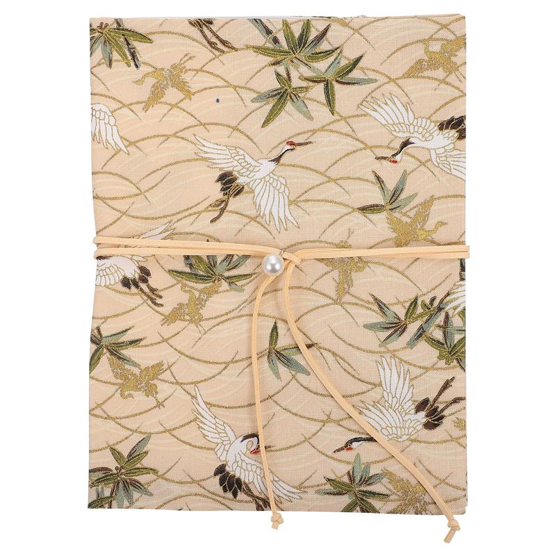 1pc Adjustable Book Cover Decorative Book Sleeve Crane Book Protector: Beige