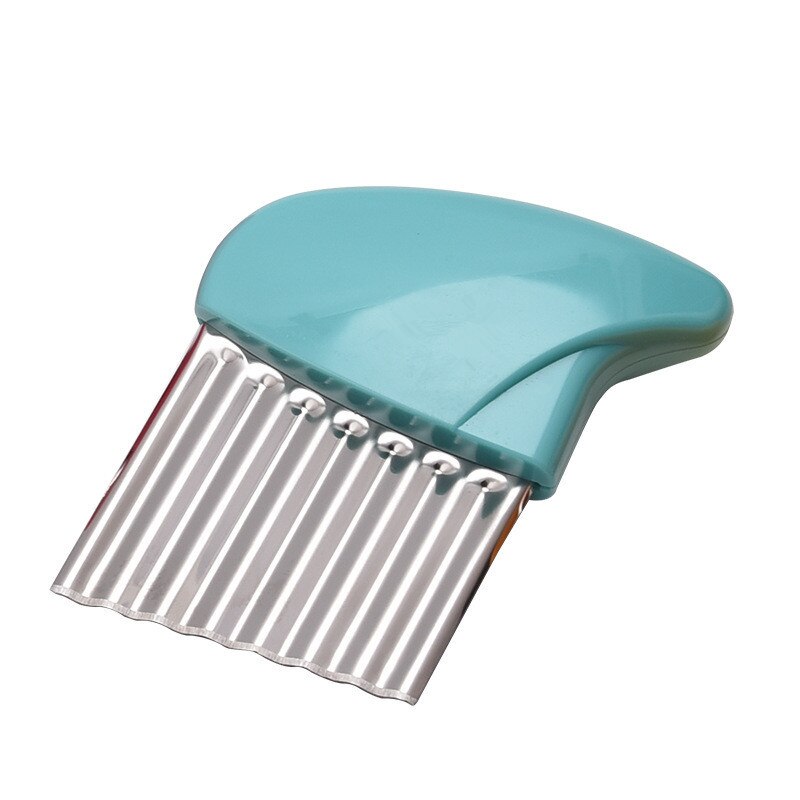 Vegetables Potato Slicer For Cutting Utensils Onion Shredder Tomato Onion Fruit Cutter Safe Aid Holder Kitchen Accessories Tools: 2wave knife-blue