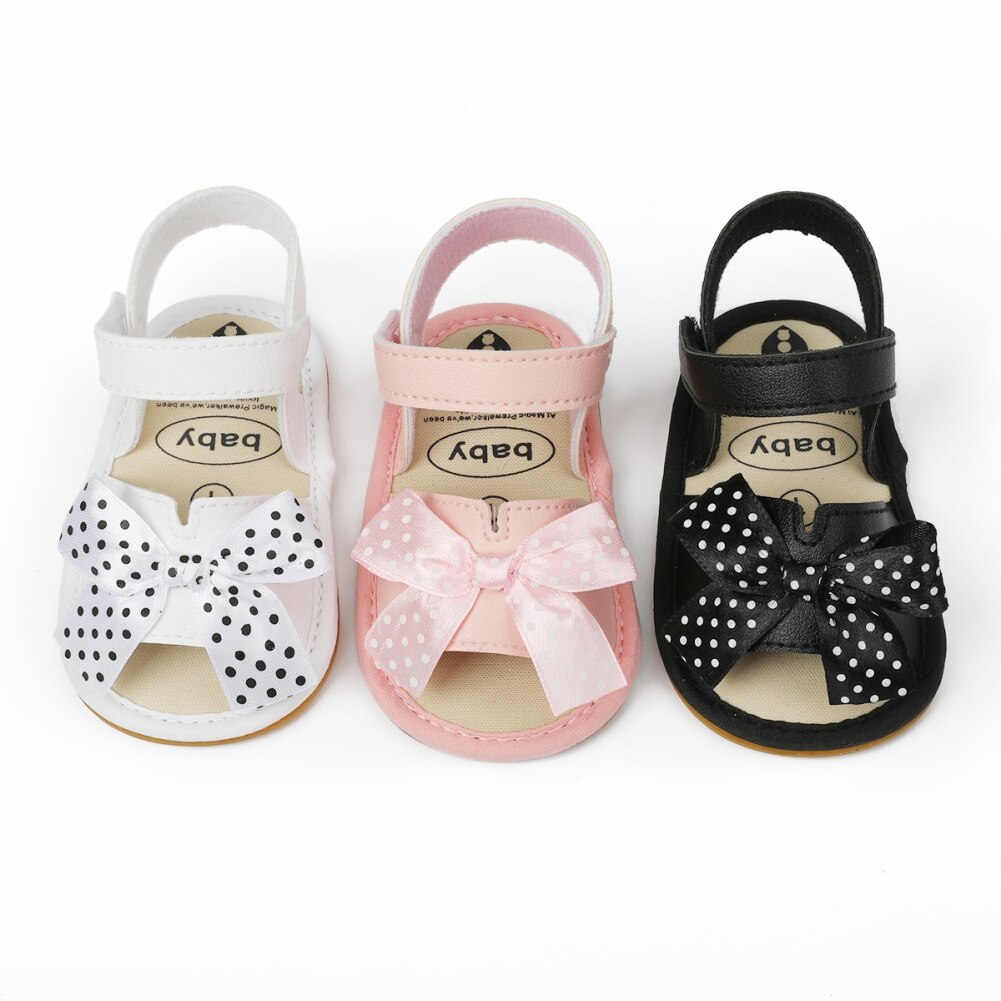 Sommer Kleinkind Baby Mädchen Sandalen lässig Polka Punkt Bogen Schuhe Anti-Unterhose neugeboren Kleinkind Prewalker Erste Wanderschuhe 0-18M