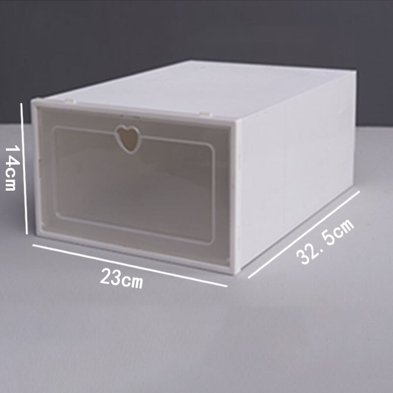 1PC Flip Shoes Box Thickened Transparent Drawer Case Plastic Shoe Boxes Stackable Box Shoe Organizer Shoebox Storage Shoe Rack