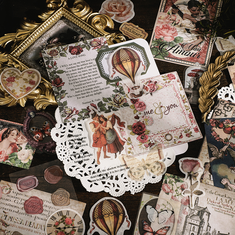 100 Stks/set Vintage Scrapbooking Stickers Diy Journaling Plakboek Zelfklevende Washi Papier Stickers Set Antieke Retro Natuurlijke