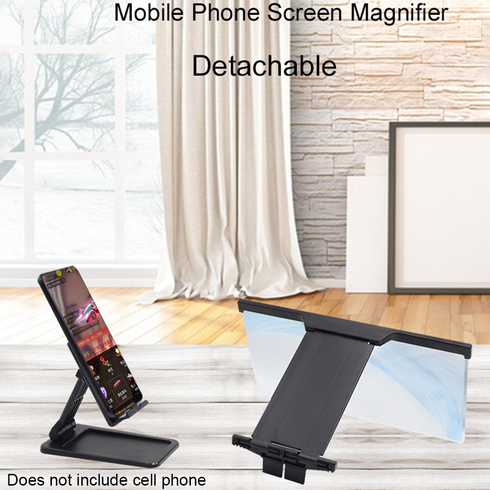 12Inch Horloge Video Opvouwbare Telefoon Screen Versterker 2 In 1 Stand 3D Hd Vergrootglas Draagbare Afneembare Verstelbare Hoek Voor films