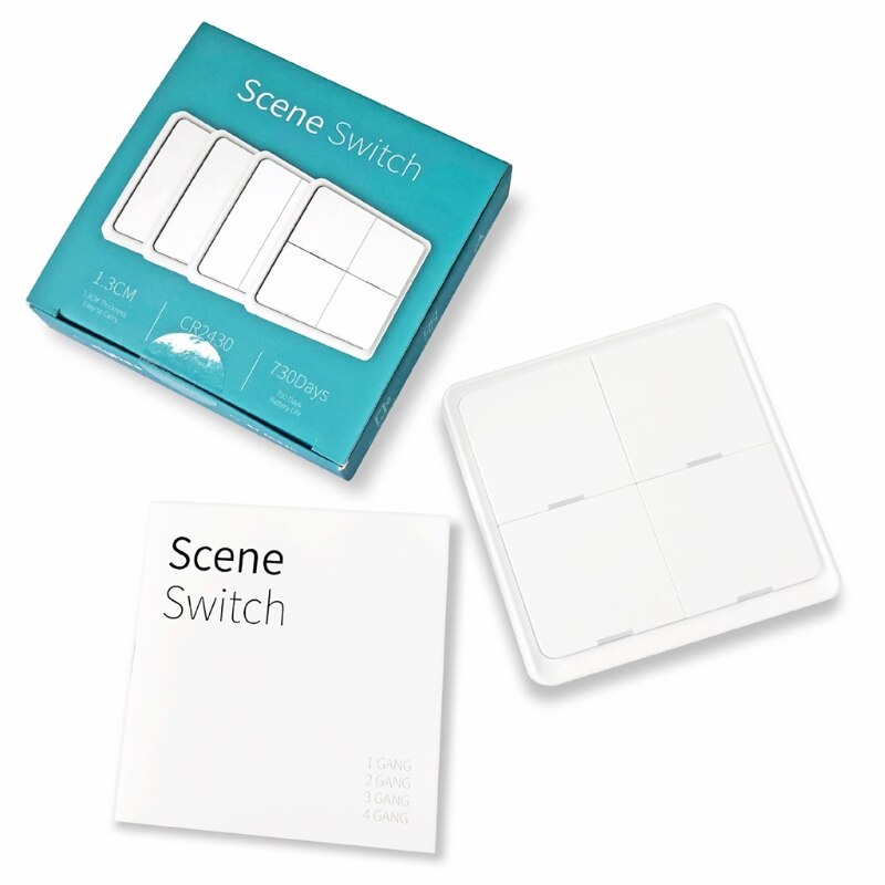 Wireless 4 Gang Scene Switch Push Button Controller Battery Powered Automation Smart Home Switch Panel Home Improvement Electric