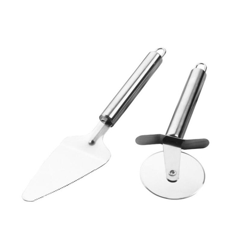 Grote Maat Rvs Pizza Cutter Dubbele Roller Mes Cutter Gebak Pasta Deeg Crimper Wiel Keuken Pizza Gereedschap